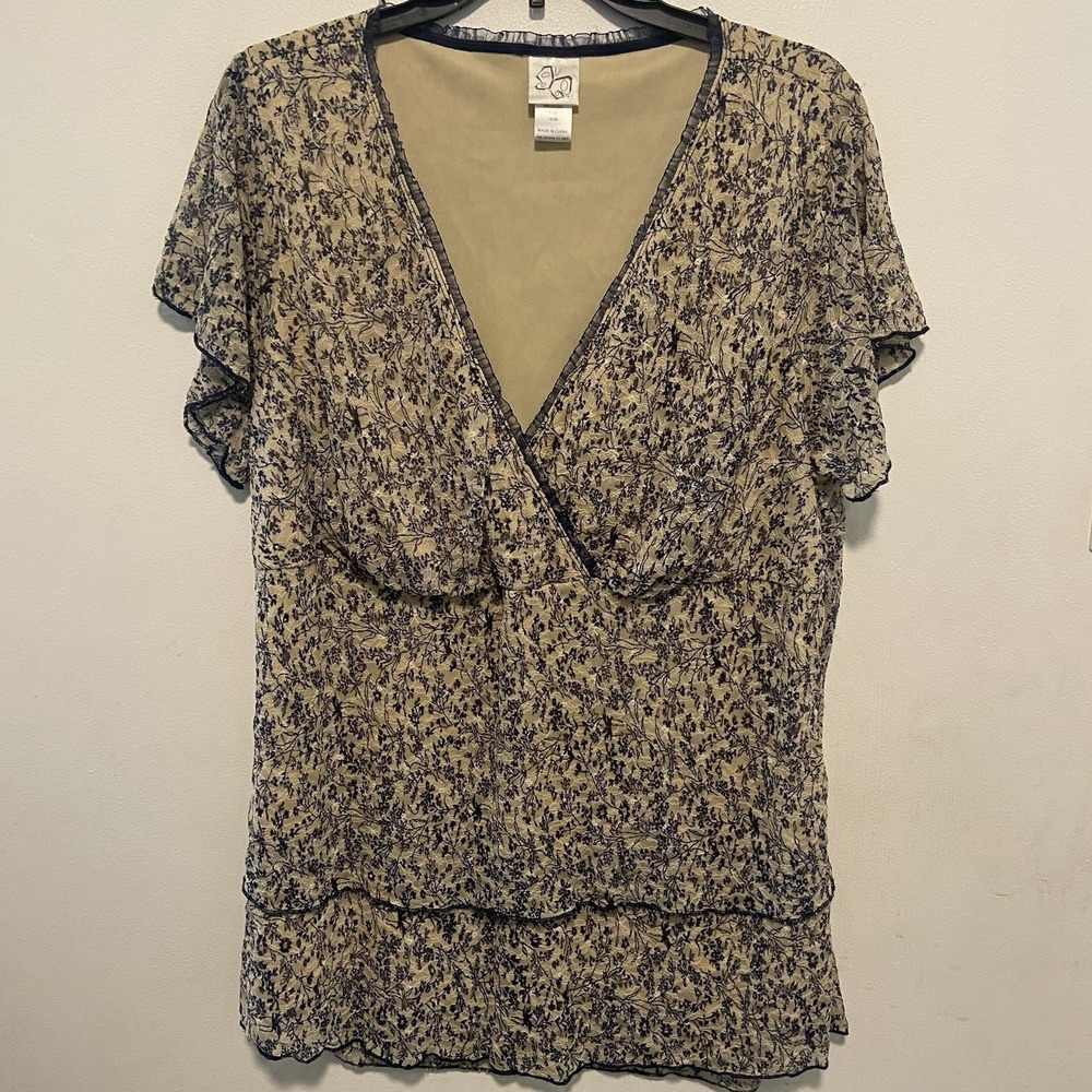 Fashion Bug Women's Blouse Size 18/20 Babydoll Floral Tiered Whimsical Flowy